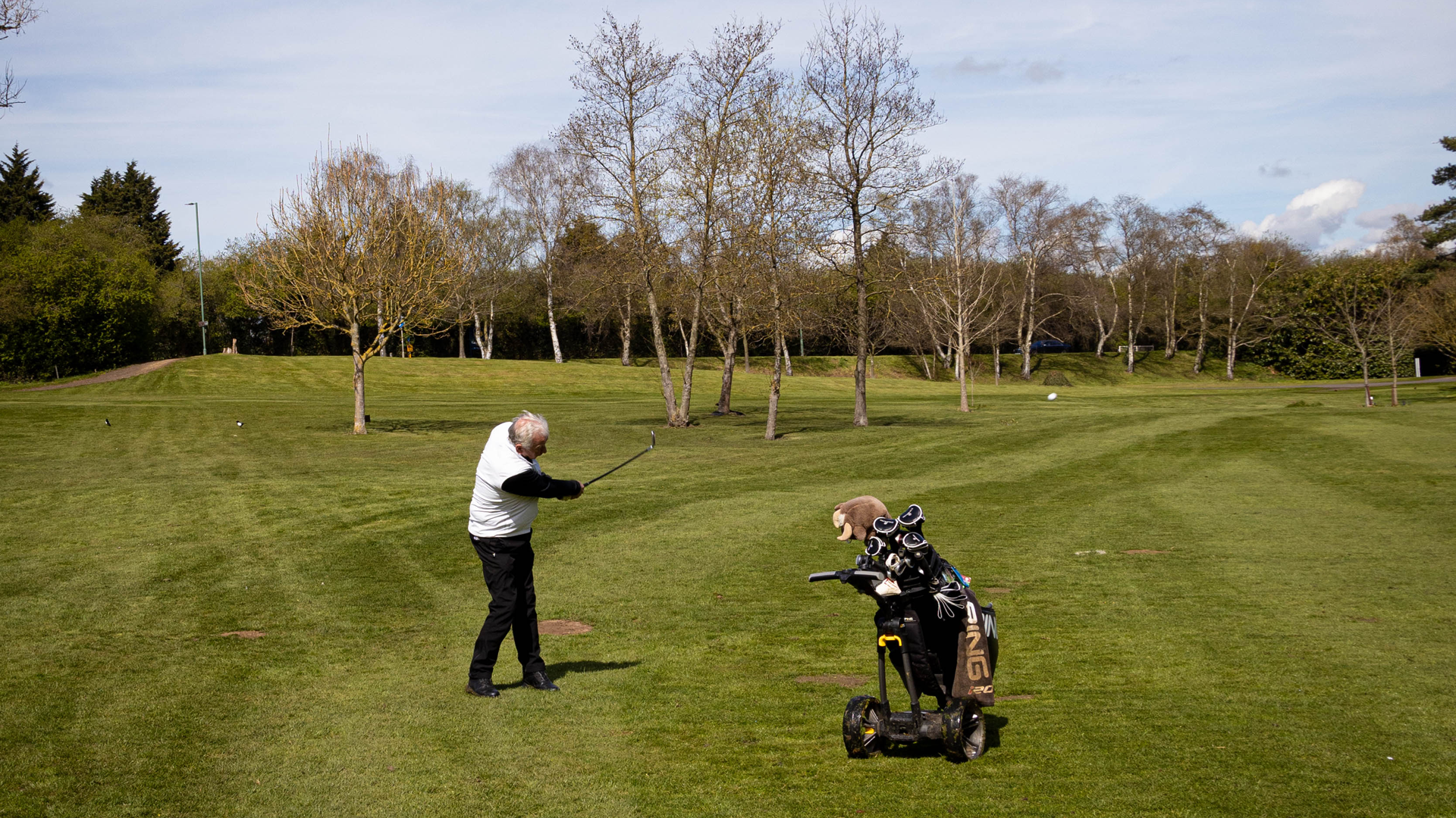 Golfer playing